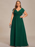 Sophisticated Plus Size Chiffon A-Line Bridesmaid Dress with Back Detail