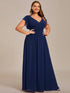 Sophisticated Plus Size Chiffon A-Line Bridesmaid Dress with Back Detail