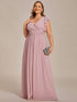 Sophisticated Plus Size Chiffon A-Line Bridesmaid Dress with Back Detail