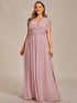 Sophisticated Plus Size Chiffon A-Line Bridesmaid Dress with Back Detail