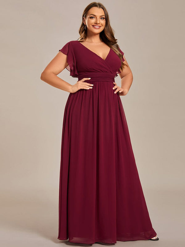 Sophisticated Plus Size Chiffon A-Line Bridesmaid Dress with Back Detail