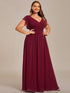 Sophisticated Plus Size Chiffon A-Line Bridesmaid Dress with Back Detail