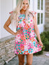 Southern Belle Floral Print Ruffle Sleeve Mini Dress