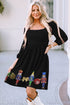 Sparkling Black Christmas Nutcracker Square Neck Mini Dress