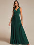 Sparkling Sleeveless Pleated Empire Waist A-Line Formal Evening Dress