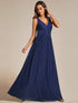 Sparkling Sleeveless Pleated Empire Waist A-Line Formal Evening Dress