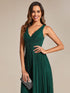 Sparkling Sleeveless Pleated Empire Waist A-Line Formal Evening Dress