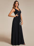 Sparkling Sleeveless Pleated Empire Waist A-Line Formal Evening Dress