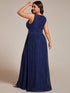 Sparkling Sleeveless Pleated Empire Waist A-Line Formal Evening Dress