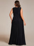 Sparkling Sleeveless Pleated Empire Waist A-Line Formal Evening Dress
