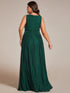 Sparkling Sleeveless Pleated Empire Waist A-Line Formal Evening Dress