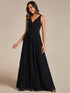 Sparkling Sleeveless Pleated Empire Waist A-Line Formal Evening Dress