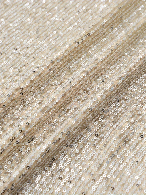 Sparkling V Neck Sequin Long Sleeve Party Mini Dress