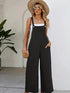 Spring and Summer Women's Casual Slant Pocket Jumpsuit with Buttons