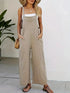 Spring and Summer Women's Casual Slant Pocket Jumpsuit with Buttons