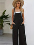 Spring and Summer Women's Casual Slant Pocket Jumpsuit with Buttons
