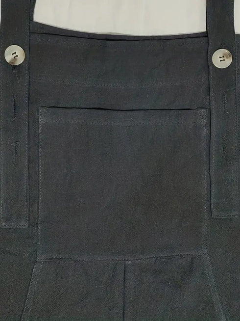 Spring and Summer Women's Casual Slant Pocket Jumpsuit with Buttons