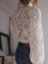 Stand Collar Hollow Lace Long Sleeve Blouse