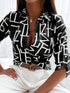 Striped Knit Women's Standard Collar Blouse for All Seasons