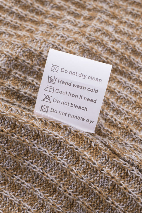 Striped Leopard Color Block Crochet Print Casual Long Sleeve Sweater