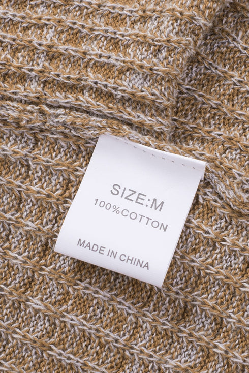 Striped Leopard Color Block Crochet Print Casual Long Sleeve Sweater