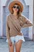 Striped Leopard Color Block Crochet Print Casual Long Sleeve Sweater
