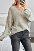 Striped Leopard Color Block Crochet Print Casual Long Sleeve Sweater