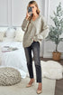 Striped Leopard Color Block Crochet Print Casual Long Sleeve Sweater