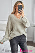 Striped Leopard Color Block Crochet Print Casual Long Sleeve Sweater