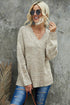Striped Leopard Color Block Crochet Print Casual Long Sleeve Sweater
