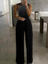 Studded Cutout Ruched Wide Leg Jumpsuit