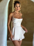 Stylish Backless Tiered Cowl Neck A-line Mini Dress
