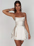 Stylish Backless Tiered Cowl Neck A-line Mini Dress