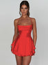 Stylish Backless Tiered Cowl Neck A-line Mini Dress