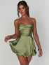 Stylish Backless Tiered Cowl Neck A-line Mini Dress