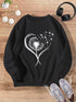 Stylish Black Dandelion Print Winter Sweatshirt with Retro Vibes