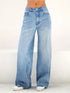 Stylish Denim Blue Wide Leg High Waist Jeans
