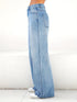 Stylish Denim Blue Wide Leg High Waist Jeans