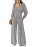 Stylish Square Neck Jumpsuit with Long Sleeves for Women's Fashion