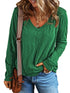 Stylish V-Neck Women's Sweatshirt - Casual Loose Fit Long Sleeve Pullover