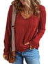Stylish V-Neck Women's Sweatshirt - Casual Loose Fit Long Sleeve Pullover
