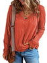 Stylish V-Neck Women's Sweatshirt - Casual Loose Fit Long Sleeve Pullover