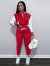 Stylish Women's Matching Set with Button-Up Bomber Jacket and Drawstring Pants