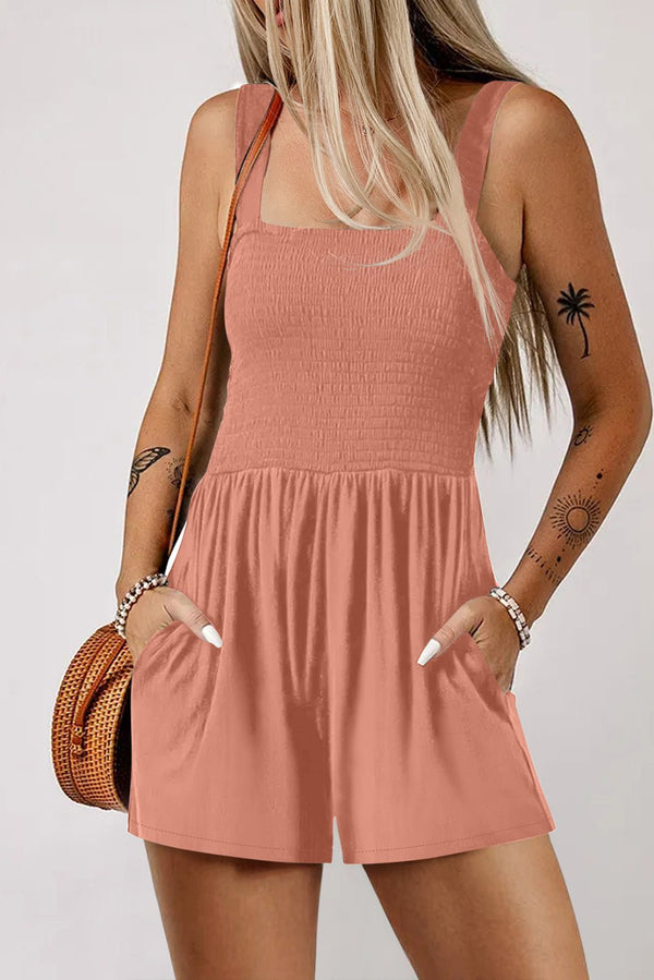 Women's Stylish Women's Sleeveless Summer Romper in Soft Fabric - Flattering Casual Jumpsuit for Effortless Warm Weather Looks