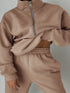 Stylish Zip-Up Sweatshirt & Solid Sweatpants Two-Piece Set