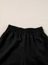 Summer Chic Black Ricrac Trim Sleeveless Tank Top and Elastic Waist Shorts Set