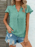 Swiss Dot V Neck Blouse with Ruffled Sleeves for Women's Spring & Summer Fashion