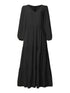 Temperament V-Neck Long Sleeve Flowy Dress