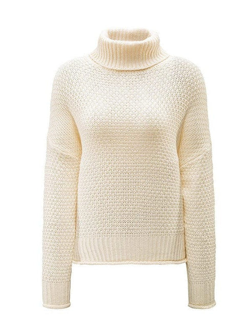 Thick Thread High Neck Bat Sleeve Knit Sweater