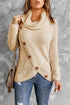 Thick Thread High Neck Bat Sleeve Knit Sweater
